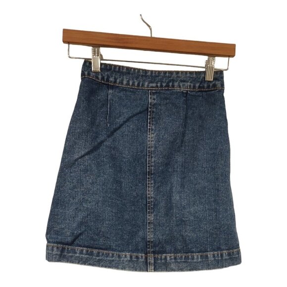 Mini Jean Skirt Button Front Size XS - Picture 2 of 4